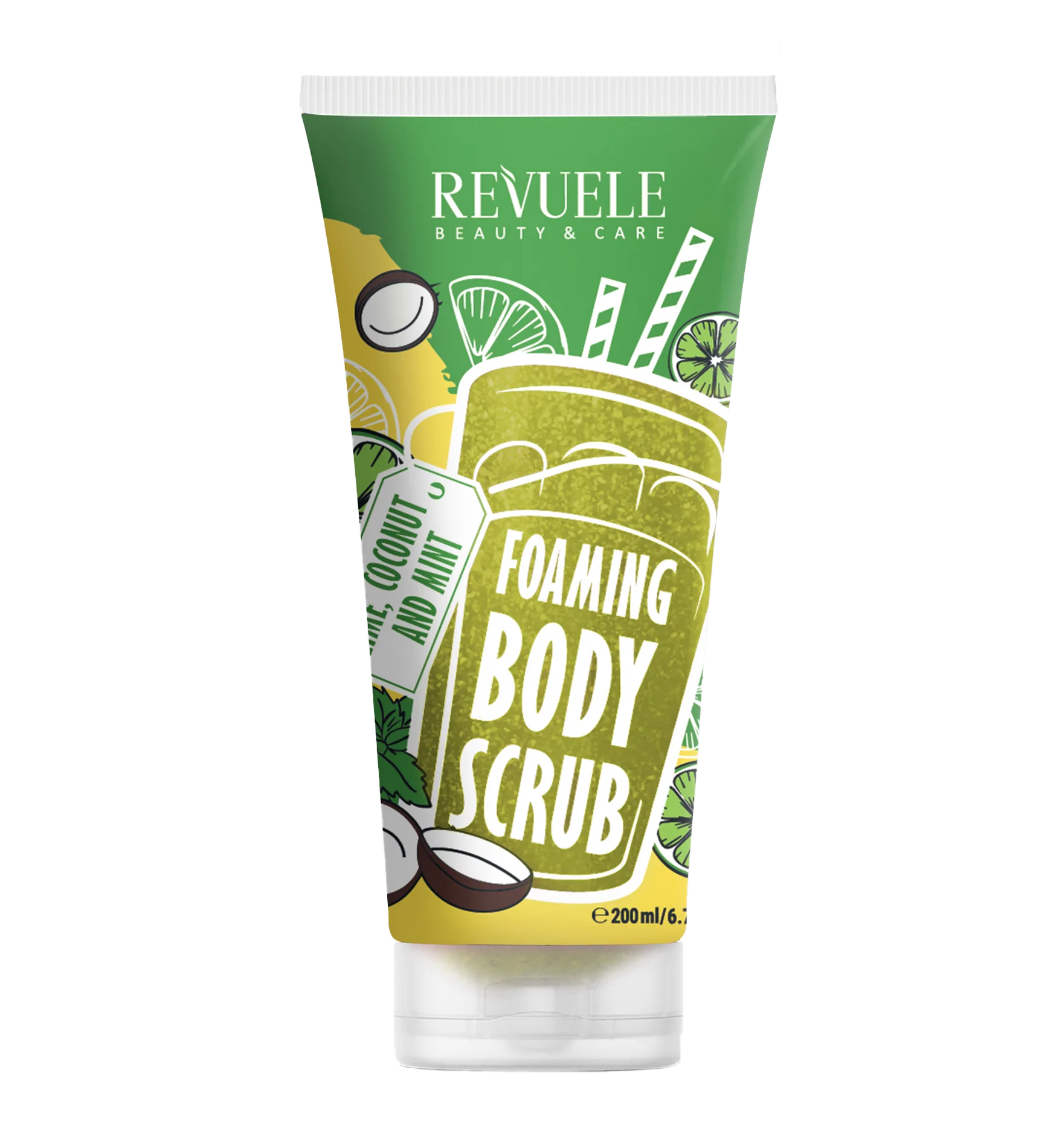 اسکراب فومی بدن ریول حاوی لیمو نارگیل و نعنا Revuele
