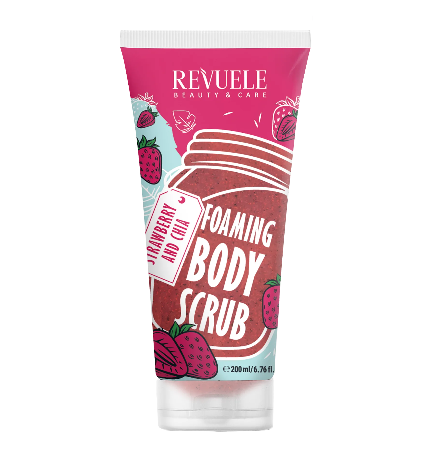 اسکراب فومی بدن ریول حاوی توت فرنگی و چیا Revuele