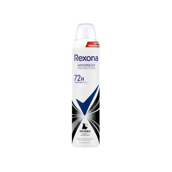 اسپری بدن ضد تعریق رکسونا ۷۲H ساعته بدون رد سفیدی Rexona Invisible