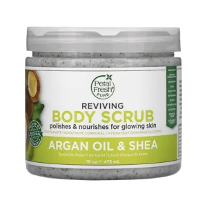 اسکراب بدن روغن آرگان و شی پتال فرش لایه بردار آبرسان قوی و نرم کننده بدن ۴۷۳میل