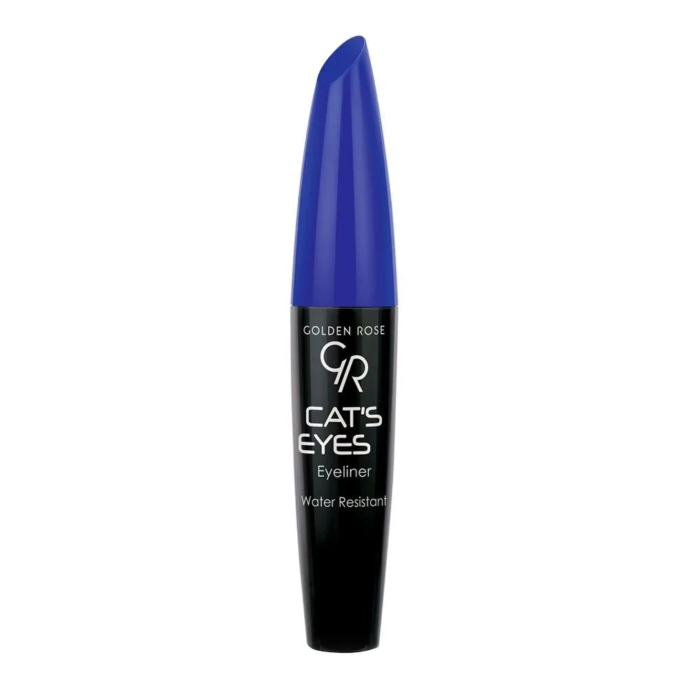 خط چشم گلدن رز رنگ آبی مدل cat eyes
