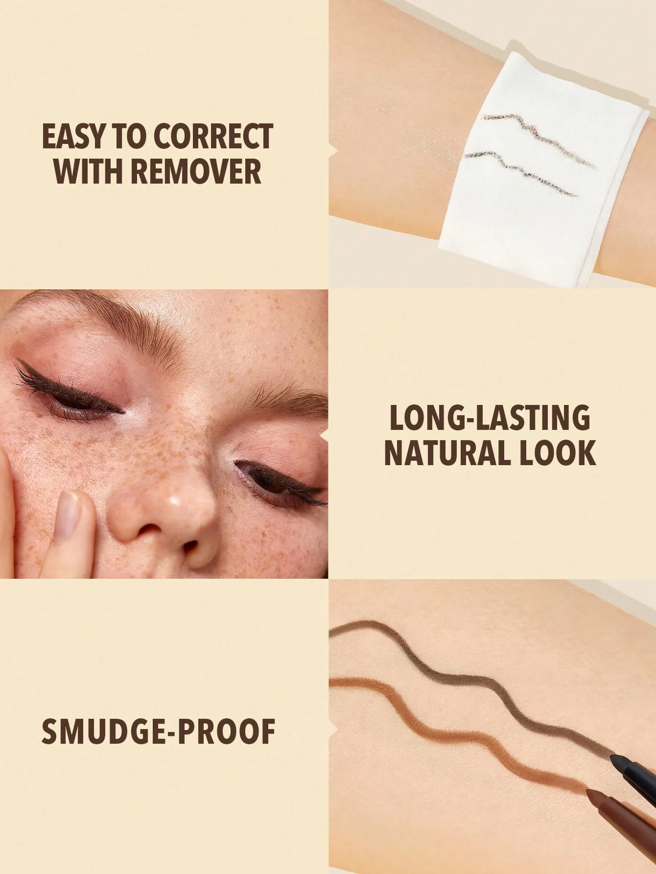 خط چشم کرمی پیچی شیگلم ضد آب گیاهی حرفه ای قهوه ای (کد3005) On-Line Creamy Eyeliner - Brown