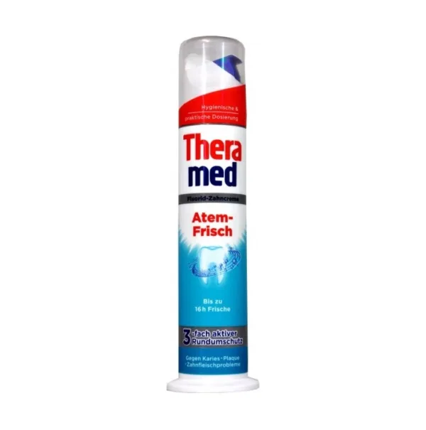 خمیر دندان ضد پوسیدگی قوی و خوش‌بو کننده دهان ترامد Thera med مدل Atem Frisch ــ ۱۰۰ میل