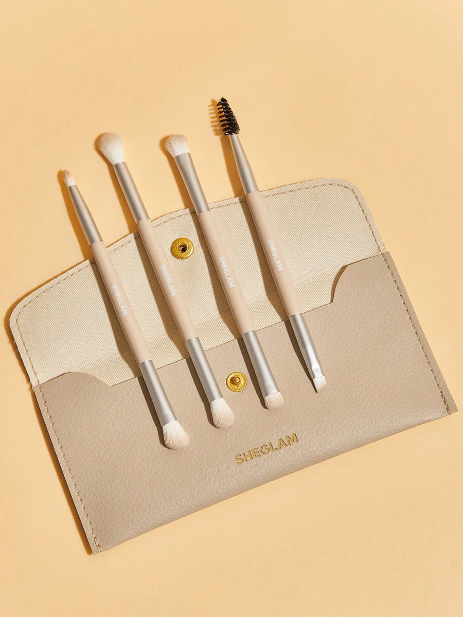ست براش شیگلم مخصوص آرایش چشم حاوی 4 براش دو طرفه eye essential brush set