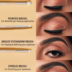 ست براش شیگلم مخصوص آرایش چشم حاوی 4 براش دو طرفه eye essential brush set