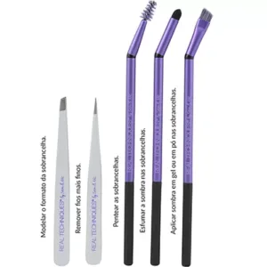 ست حرفه ای اصلاح ابرو ریل تکنیک براش ابرو موچین شانه ابرو کد 1468