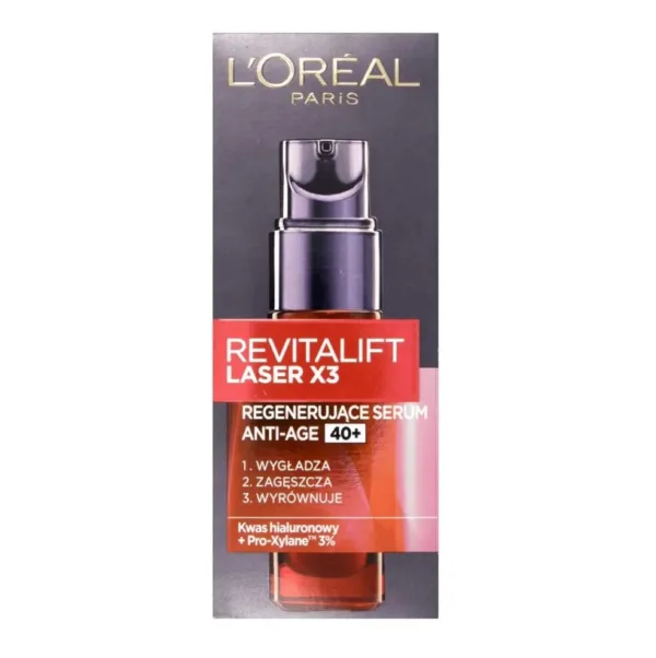 سرم لیرز ضد پیری لورآل بازشازی سلول بالای 40سال L'ORÉAL PARIS- REVITALIFT LASER X3 SERUM ANTI-AGE 40+