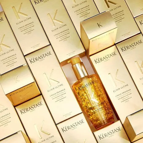 سرم مو الکسیر التایم کراستاس درخشان کننده ترمیم کننده ضد موخوره ضد حرارت  Kerastase Elixir Ultime L'Huile Originale Hair Oil