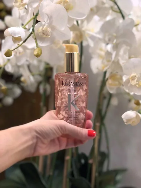 سرم مو الکسیر التایم گل رز کراستاس درخشان کننده ضد موخوره ترمیم کننده محافظت حرارت  Kerastase Elixir Ultime L'Huile Rose