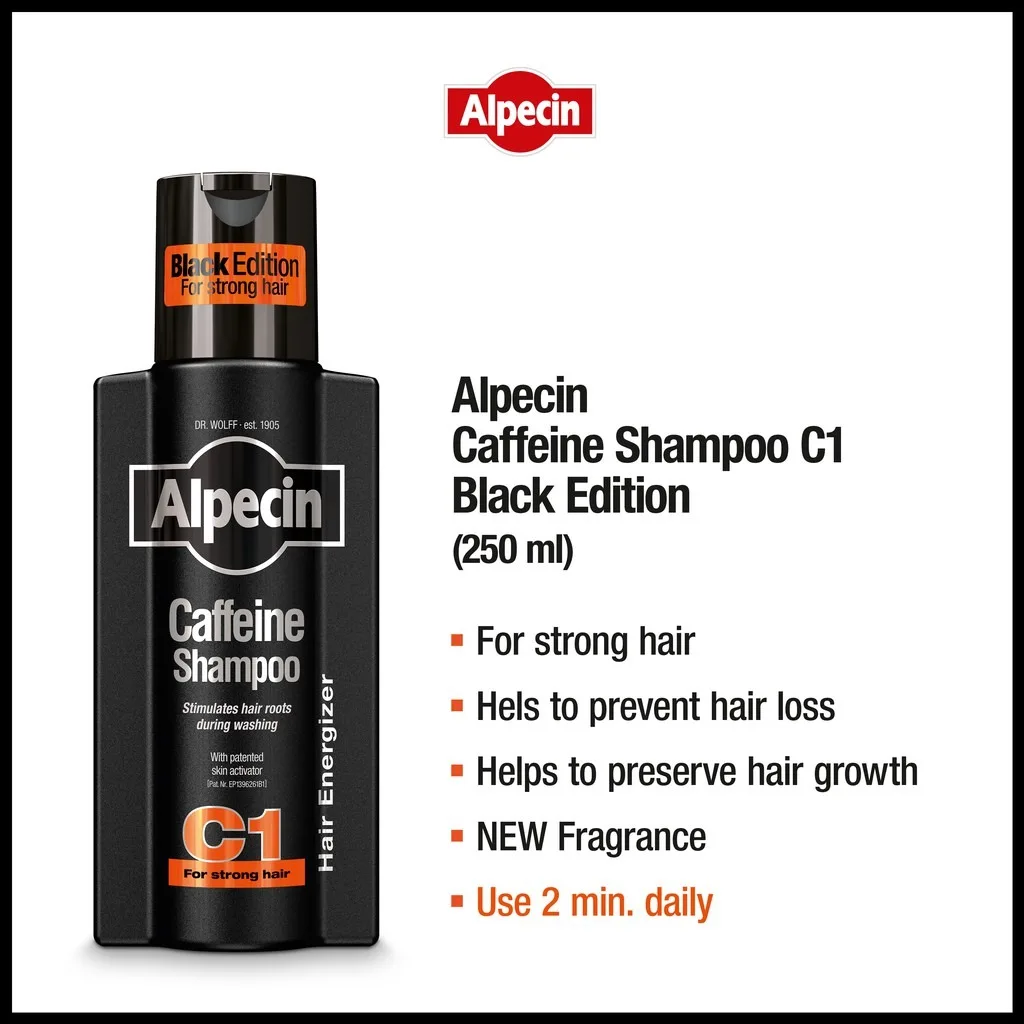 شامپو آلپسین مشکی اصل ضد ریزش بلک ادیشن Alpecin C1 Black Edition