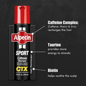 شامپو آلپسین اصل کافئین و بیوتین تقویت کننده Alpecin Sport Caffeine Shampoo CTX