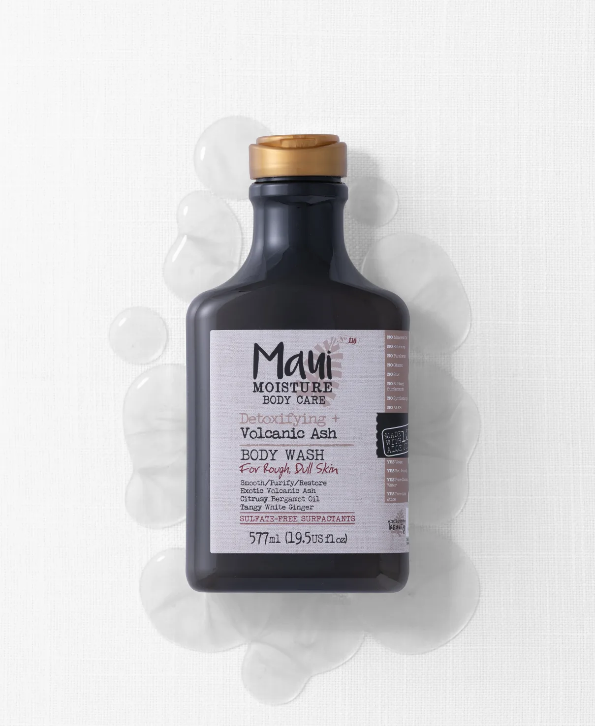 شامپو بدن خاکستر آتشفشانی مائویی | مناسب برای پوست خشک و روشن کننده پوست