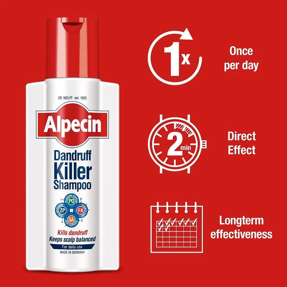 شامپو ضد شوره آلپسین اصل مناسب مصرف روزانه Alpecin Dandruff Killer