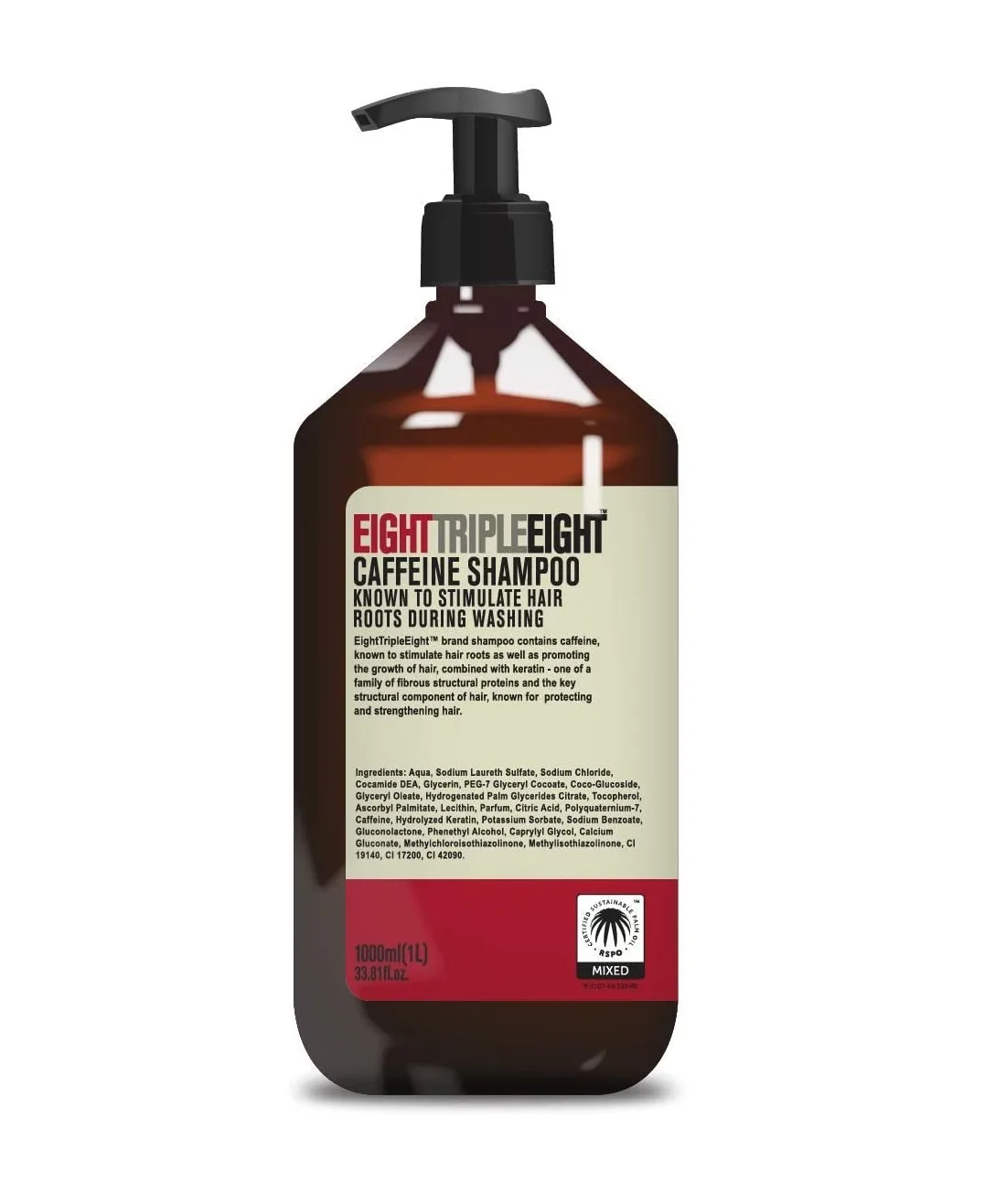 شامپو کافئین ایت تریپل ایت؛ ضد ریزش و ضد شوره | Eight Triple Eight 1000ml