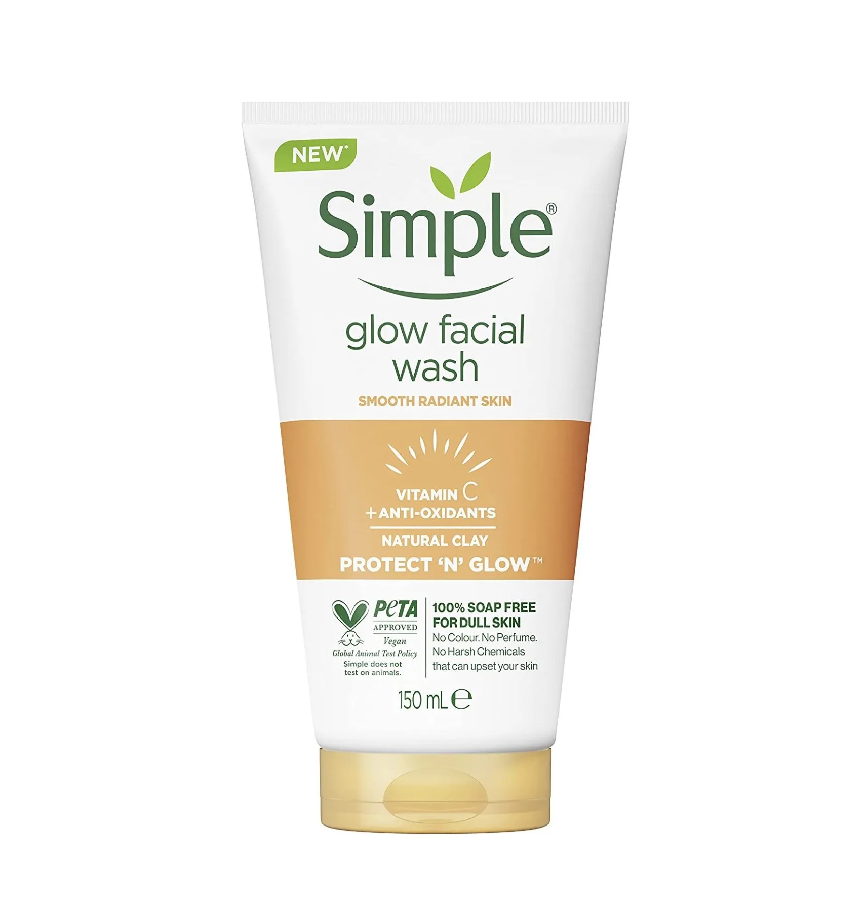 شوینده خاک رسی سیمپل با ویتامین E و C لایه بردار ملایم درخشان کننده و احیاء پوست 150میل