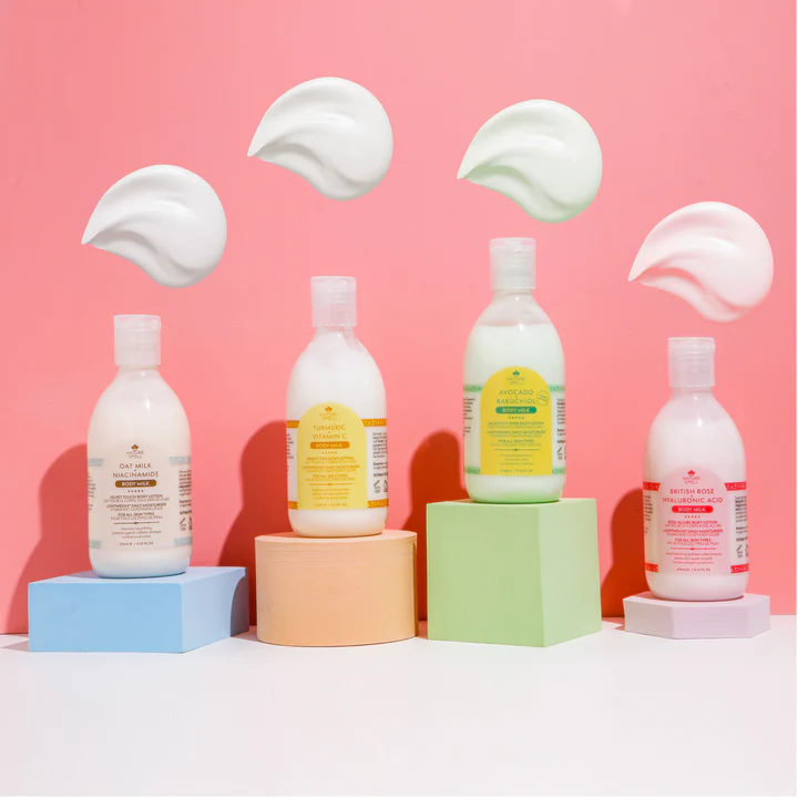 شیر بدن نیچر اسپل حاوی زردچوبه و ویتامین سی روشن کننده و ضد پیری