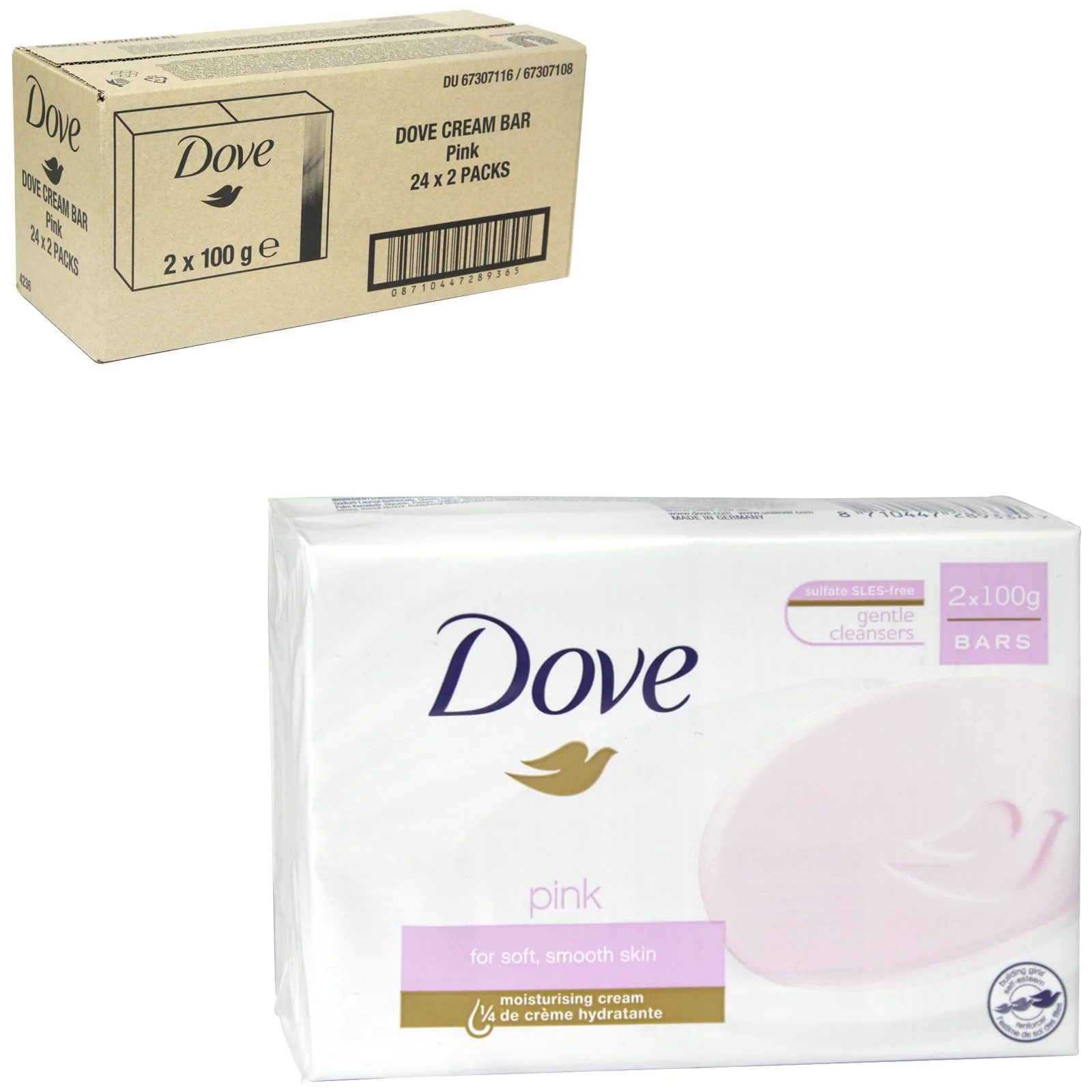 صابون داو با رایحه گل رز مناسب پوست حساس و انواع پوست محتوی 2عدد صابون 100گرمی