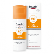 ضد آفتاب بی رنگ اوسرین ژل کرم مناسب پوست چرب OIL CONTROL SPF50 Eucerin