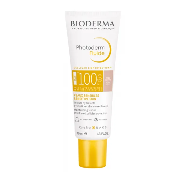 ضد آفتاب بایودرما رنگی لایت (بسیار کم رنگ) جدید Photoderm Fluide MAX SPF100 Muy Claro