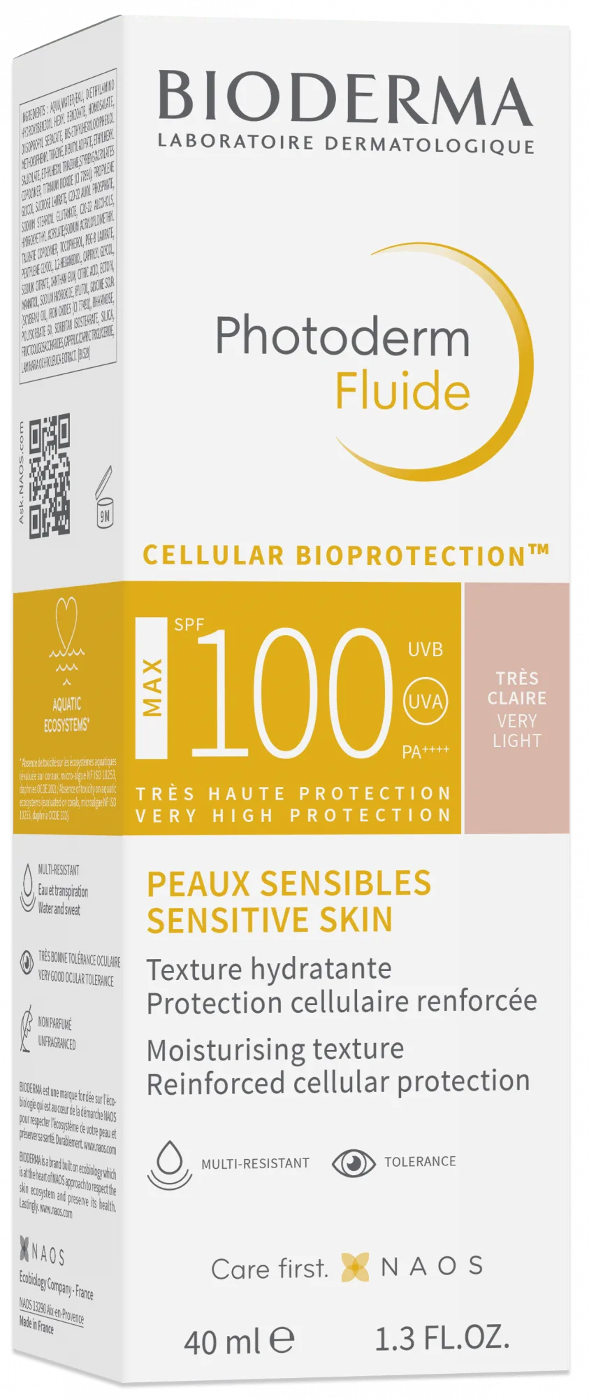 ضد آفتاب بایودرما رنگی لایت (بسیار کم رنگ) جدید Photoderm Fluide MAX SPF100 Muy Claro