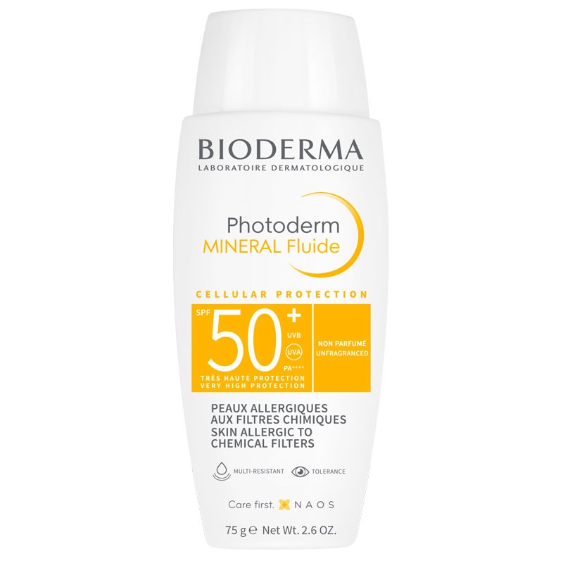ضد آفتاب بی رنگ بایودرما فلوئیدی مایع مینرال مناسب پوست حساس و آلرژیک و انواع پوست Bioderma Photoderm Mineral Fluid3
