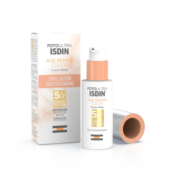 ضد آفتاب رنگی ضد پیری و چروک ایزدین ISDIN FotoUltra Age Repair Color Fusion Water SPF50