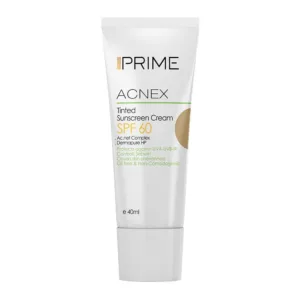 کرم ضد آفتاب رنگی پرایم مناسب پوست مختلط و چرب spf60 acnex رنگ بژ طبیعی natural beige