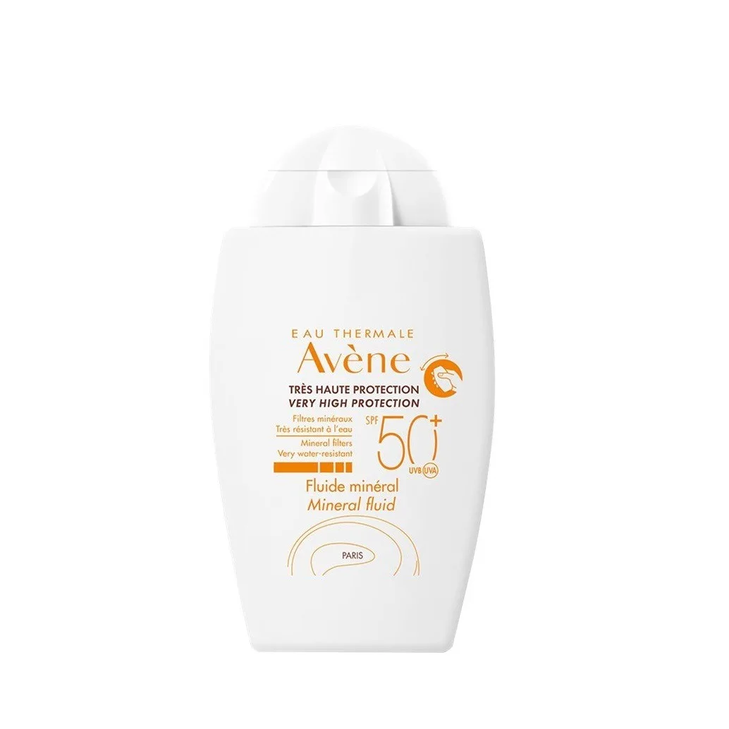 ضد آفتاب فلوئیدی مینرال اون بی رنگ مناسب پوست حساس و انواع پوست Avene Sun Very High Protection Mineral Fluid SPF50+