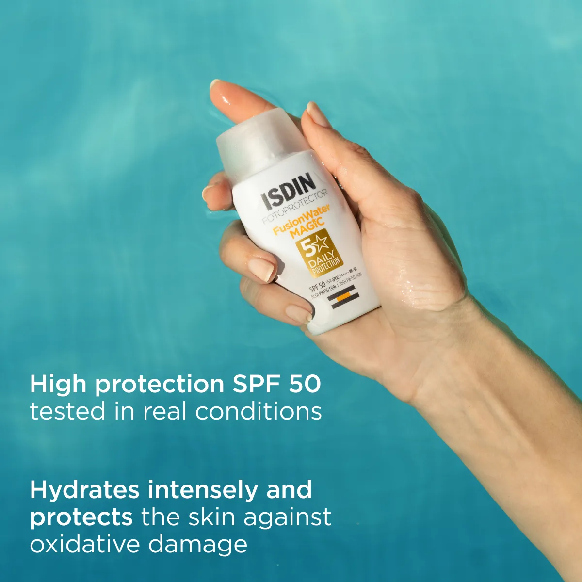 ضد آفتاب فیوژن واتر ایزدین مجیک آبرسان فوق سبک بدون چربی SPF50