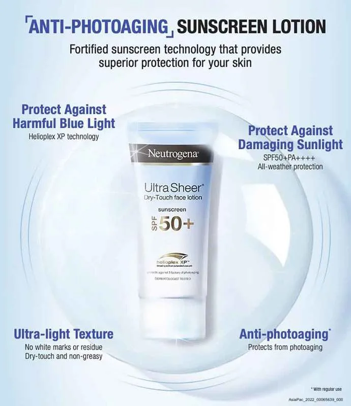 ضد آفتاب اولترا شیلد نیتروژینا | Dry Touch ، فوق سبک : انواع پوست SPF50