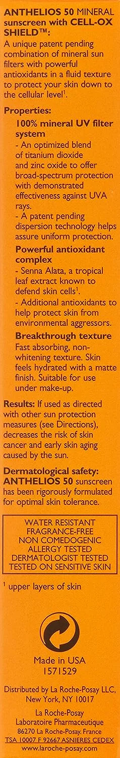 ضدآفتاب بی رنگ لاروش پوزای ضدپیری مینرال پوست حساس 50میل SPF50