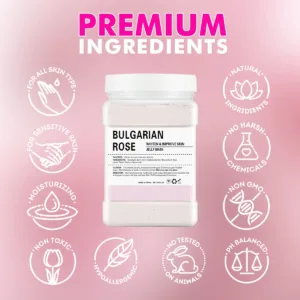 ماسک صورت پودری هیدروژلی دکتر مینایر | گل رز ؛ شفاف کننده و آبرسان قوی