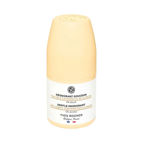 مام رولی دئودورانت ایوروشه زرد بدون الکل و آلمینیوم رایحه بابونه محافظت 48 ساعته Yves Rocher Gentle