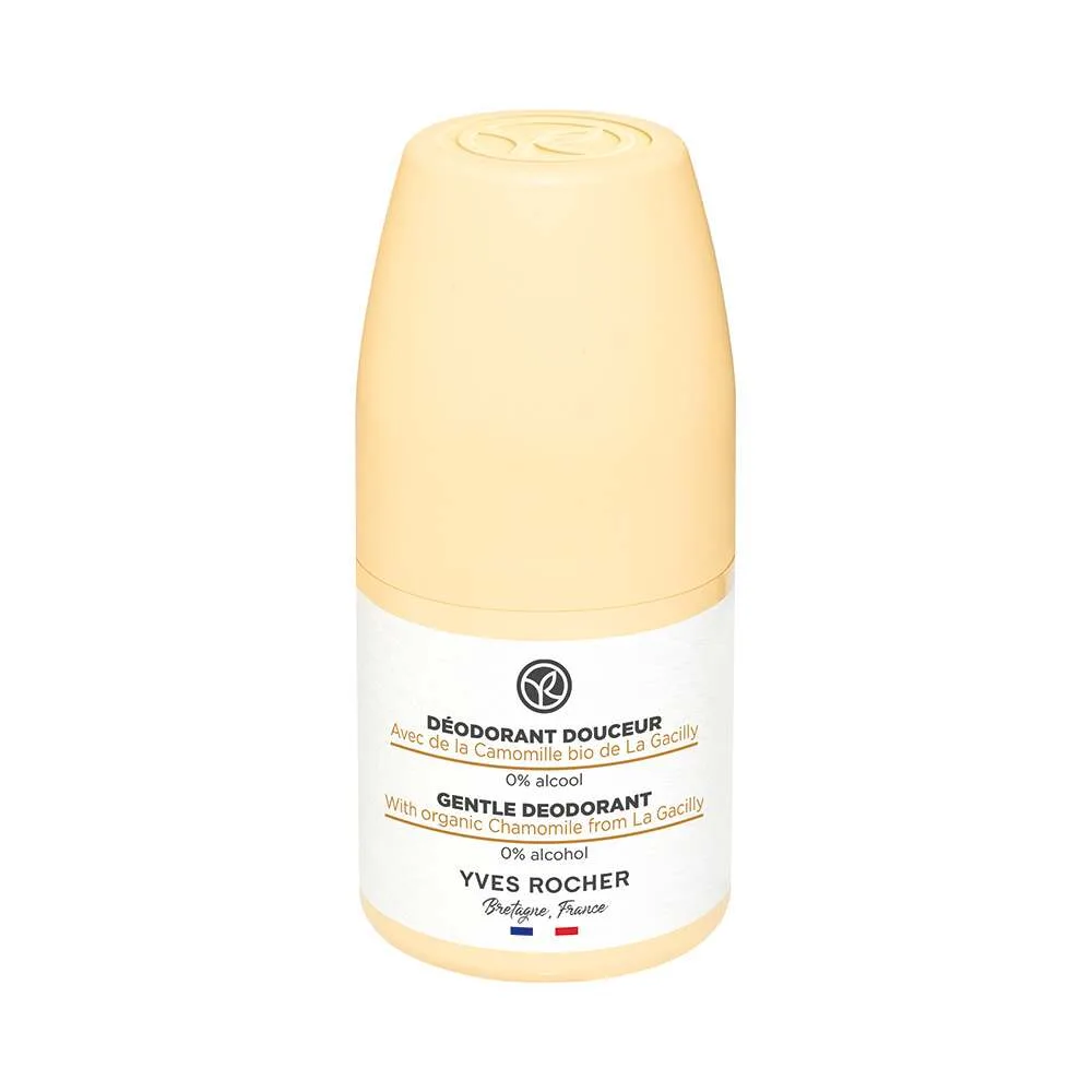 مام رولی دئودورانت ایوروشه زرد بدون الکل و آلمینیوم رایحه بابونه محافظت 48 ساعته Yves Rocher Gentle