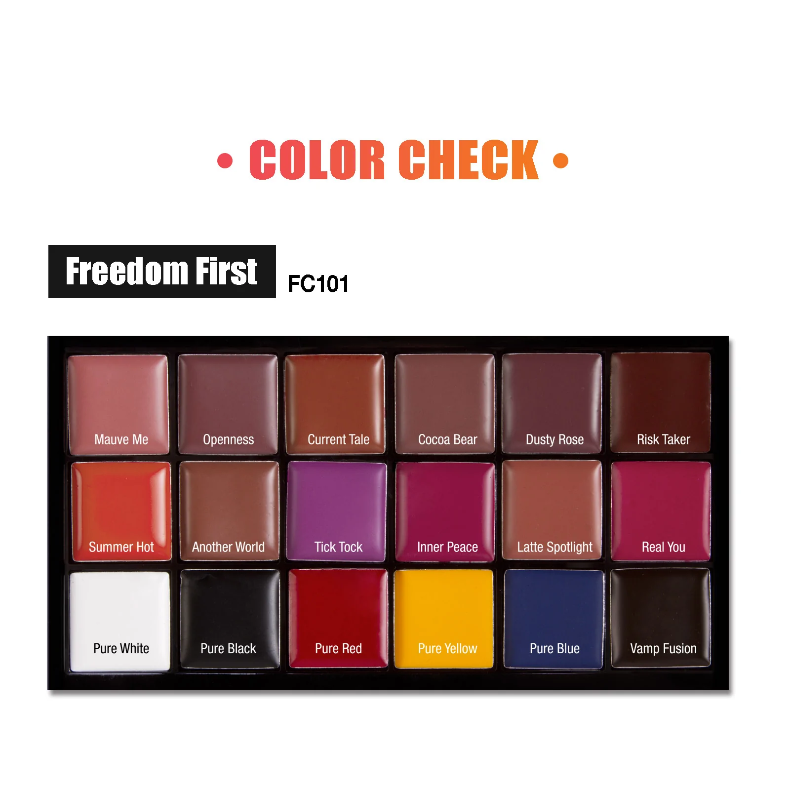 پالت رژ لب فریدام جی کت اصل J. Cat Beauty FREEDOM CREATOR LIP PALETTE - FC101 Freedom First