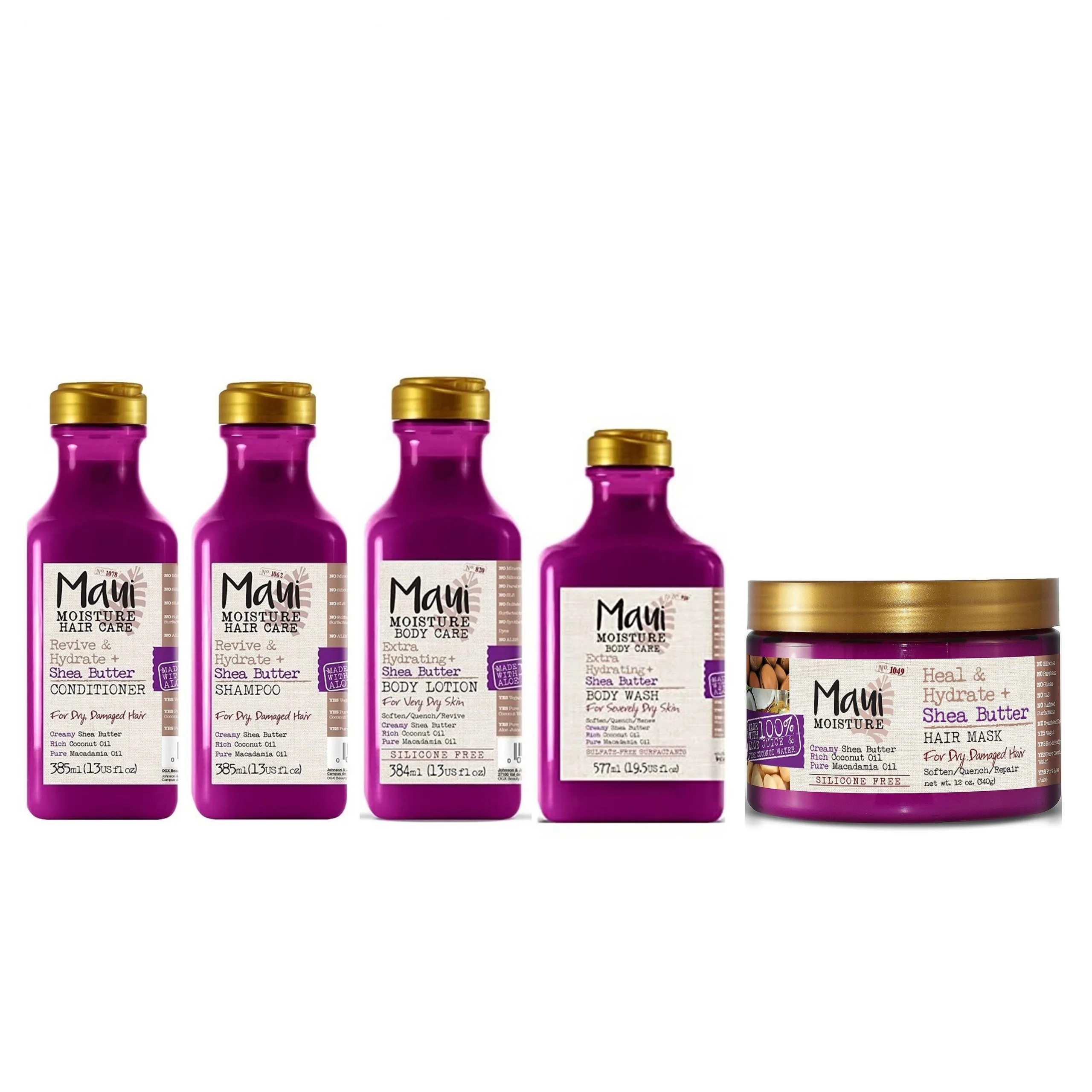 پک کامل محصولات شی باتر مائویی (شامپو، نرم‌کننده، لوسیون، شامپو بدن و ماسک مو)