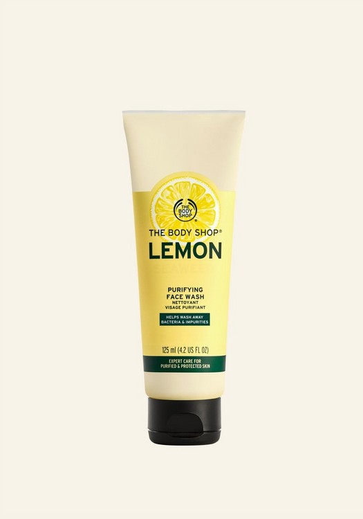 ژل شستشو پوست چرب لیمو بادی شاپ کوچک کننده و تصفیه منافذ حاوی ویتامین سی انواع پوست THE BODY SHOP Lemon Purifying Face Wash