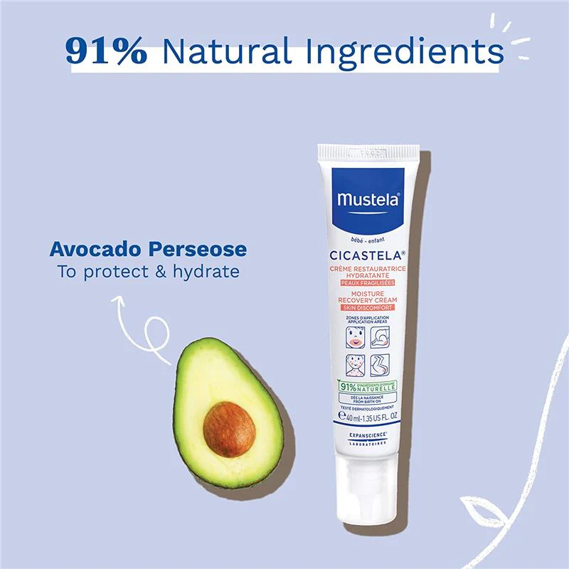 کرم ترمیم کننده موستلا سیکاستلا مناسب آسیب های پوستی کودک و نوزاد حاوی زینک مس گلیسیرین 40میل