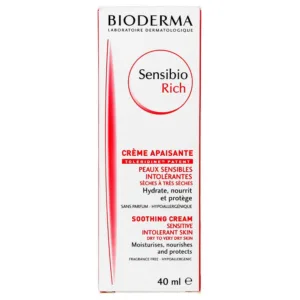 کرم سنسبیو ریچ بایودرما مرطوب کننده تسکین دهنده پوست خشک و خیلی خشک و حساس bioderma sensibio rich
