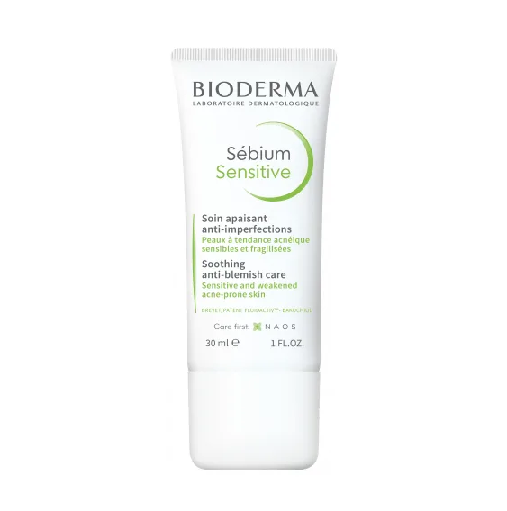 کرم سنستیو بایودرما مرطوب کننده ضد التهاب تسکین دهنده ضد آکنه مات کننده Bioderma Sebium Sensitive