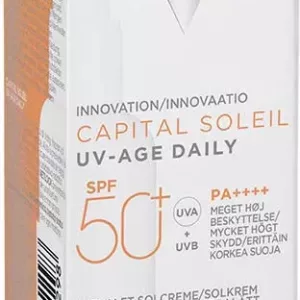 کرم ضد آفتاب ضد چروک لک پیری ویشی 40میل مدل پمپی انواع پوست SPF50